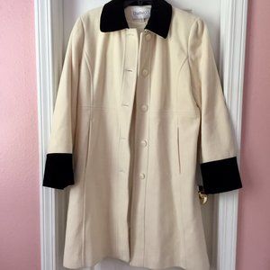 Women’s Wool Coat Chadwicks Ivory Size 12 New Without Tags